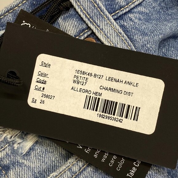 Paige Women’s Leenah High-Rise Straight Leg Jeans “Chaming Blue” Size 26P - Picture 2 of 13